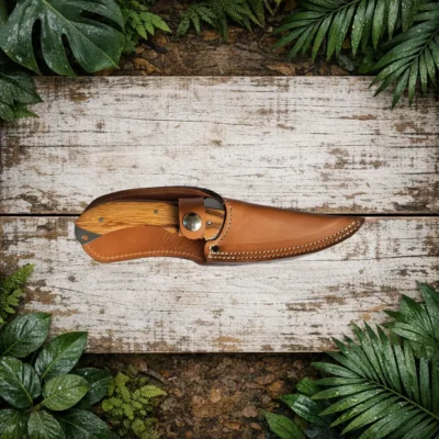 Etui cuir couteau chasse