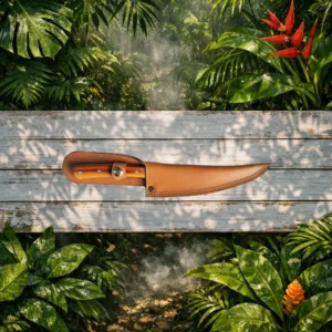 Etui cuir couteau à filet poisson avec couteau